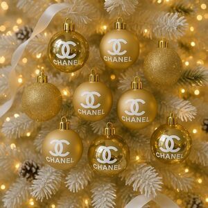 CHANEL Gold Glitter Ornaments